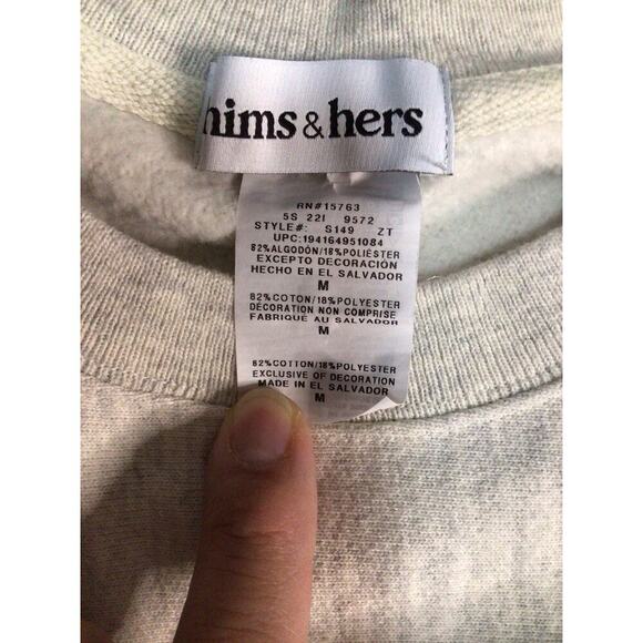 Hims&Hers x Champion Sweatshirt Mens Medium Crew Neck Fleece - Picture 6 of 9